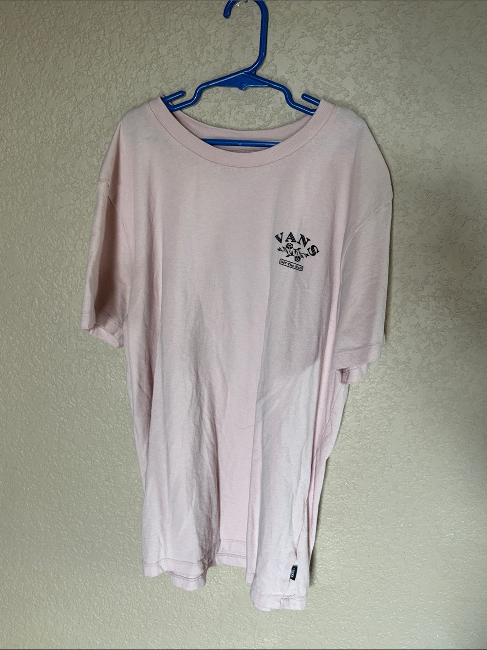 Vans Pale Pink Tee with Small Floral Logo